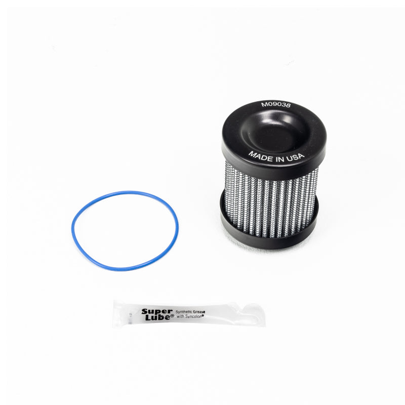 Injector Dynamics F750 fuel injector service kit with filters and components for maintenance and repair.
