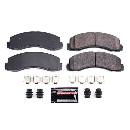 PowerStop Z23 Evolution Sport front brake pads with hardware for Ford Expedition 2010-2019, performance brake replacement