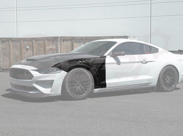 2018-2023 Ford Mustang S550 | GT500 Style Carbon Fiber Front Side Vented Fenders PAIR