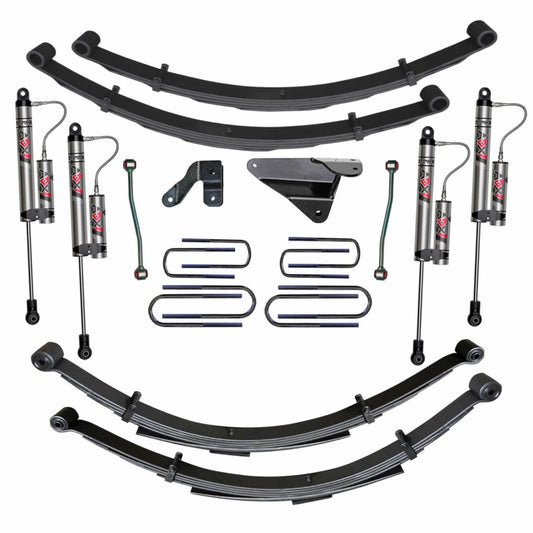 Skyjacker 6-inch lift kit for 1999-2004 Ford F-250 V8 trucks, includes suspension components and lift spacers.