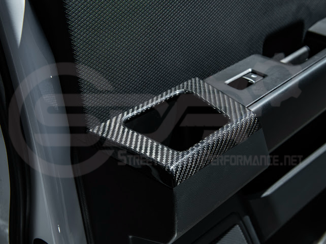 2021-UP FORD F-150 | FACTORY STYLE CARBON FIBER REAR DOOR TRIM ARMREST CUP HOLDER PANEL COVER