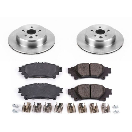 PowerStop rear OE brake kit for Lexus GS350 (2013-2019), includes brake rotors and pads for reliable stopping performance.