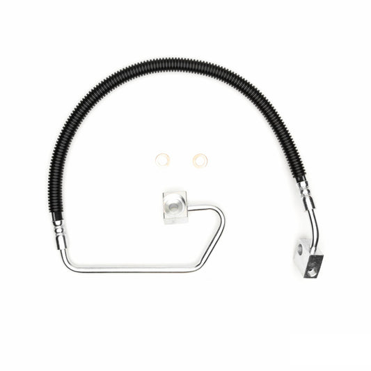 Dodge Ram 3500 rear brake hose from DFC brake line kit, flexible metal brake line with fittings for rear braking system.