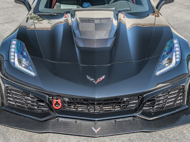 2019 CHEVROLET CORVETTE C7 ZR1 CARBON FIBER FRONT SPLITTER SIDE WINGLET EXTENSIONS (PAIR)