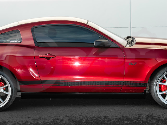 2010-2014 FORD S197 MUSTANG | GT500 STYLE SIDE SKIRTS EXTENSION PAIR ROCKER PANELS GROUND EFFECTS