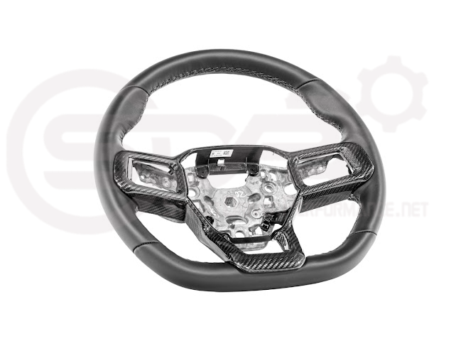 2024-Up Ford Mustang | Factory Style CARBON FIBER Tape On Steering Wheel Trim Full Cover
