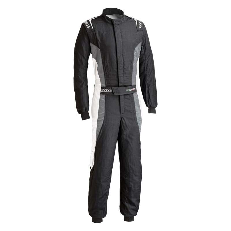 Sparco Victory PRO 54 BLK/GRY racing suit with black and gray design, made for motorsport drivers, featuring durable racing fabric.