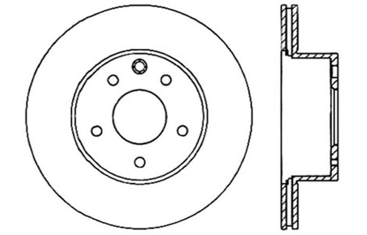 StopTech drilled right rear brake rotor for Infiniti EX35, G35, G37, M35, M45 models, showing the vented, drilled rotor design.