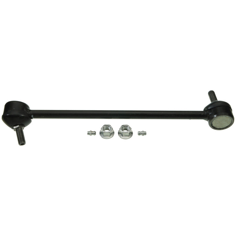 Moog Lexus RX300 99-03 front right sway bar endlink kit showing metal linkage with rubber bushings.