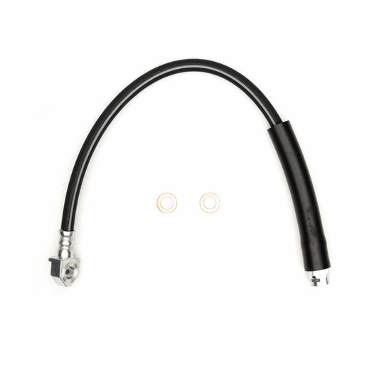 DFC Chevrolet Corvette front right brake hose from the brake line kit, showing the durable rubber and metal fittings.