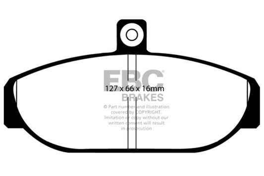 EBC Ultimax2 front brake pads for Volvo 740 2.1 (Girling), OE style, high-performance brake pads for reliable stopping power.
