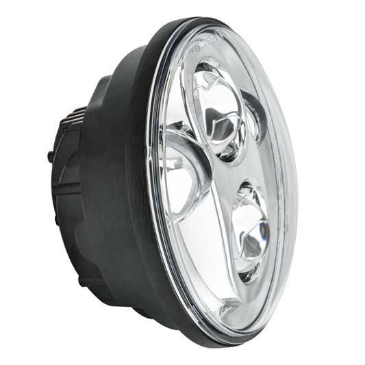 Oracle 5.75-inch 40W LED headlight in chrome finish, showcasing the bright, energy-efficient headlight for vehicle upgrade.