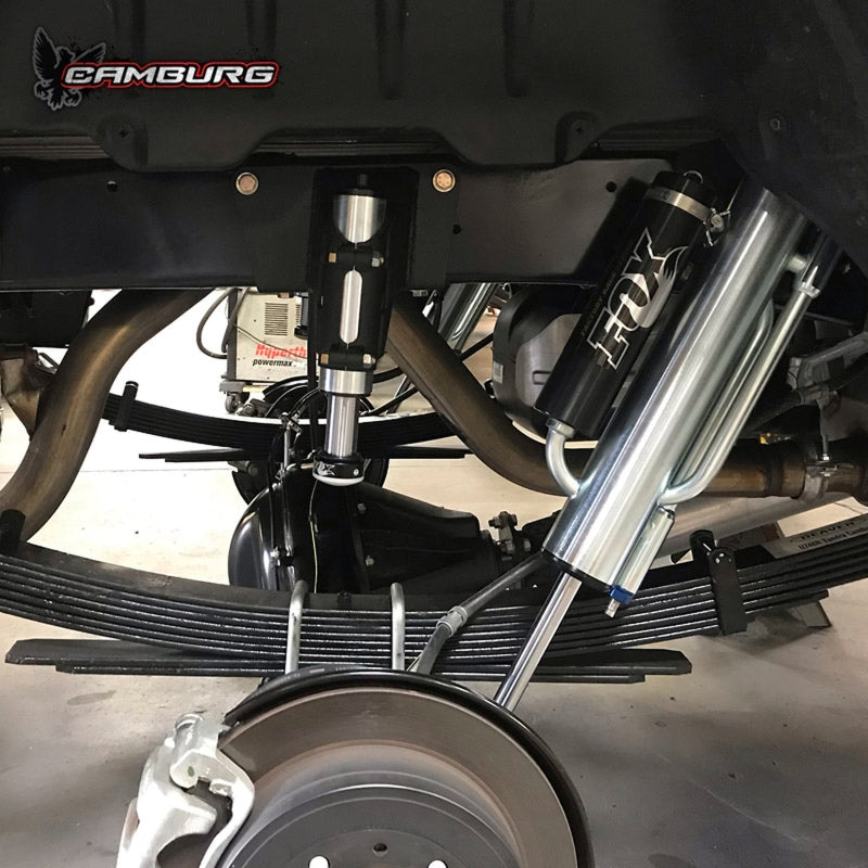 Camburg Toyota Tundra 07-21 rear shock mount kit with camber plates for 2WD and 4WD trucks, showing the shock mount components.