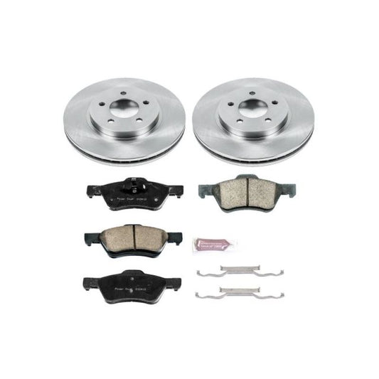 PowerStop OE front brake kit for Ford Escape 2010-2012, includes brake rotors and pads for improved stopping power.