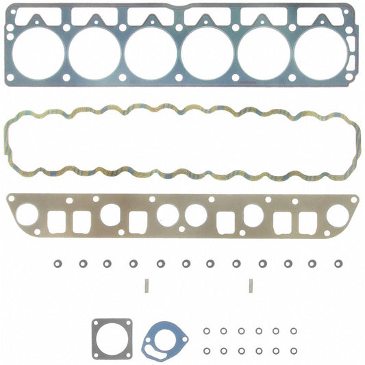Fel-Pro Jeep Cherokee HS 9076 PT-2 PermaTorque engine cylinder head gasket set laid out with gaskets and components.