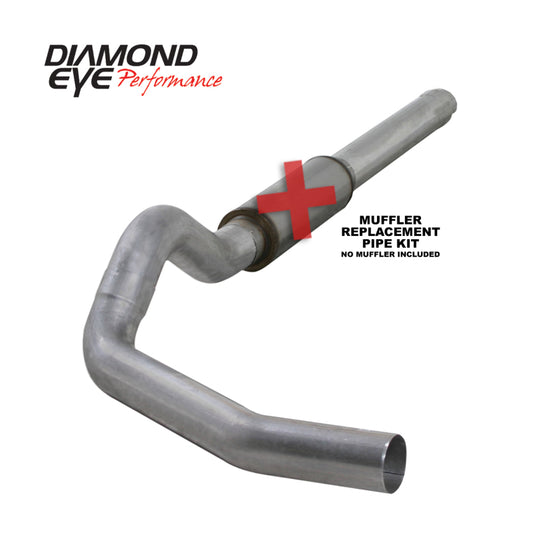 Diamond Eye Performance catback exhaust pipe for 2004.5-2007.5 Dodge Cummins 600 with diamond eye logo and polished finish.