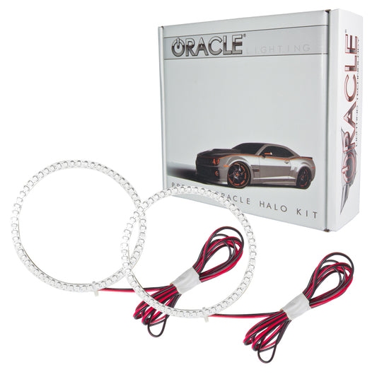 Oracle Jeep Commander 2006-2010 LED fog halo kit with white rings, designed for enhanced visibility and stylish fog light accents.
