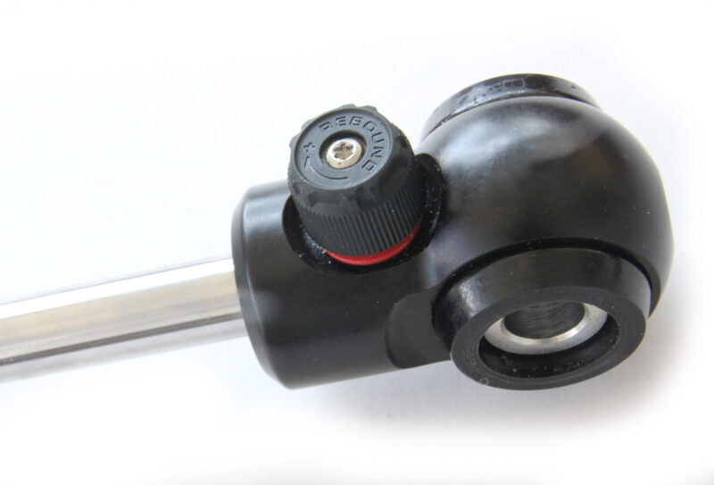 Ridetech 84-87 Chevrolet Corvette front RQ-S shock absorber with 4.75-inch stroke and eye-to-eye mounting in black finish.