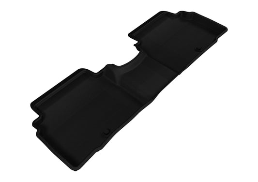Black 3D MAXpider rubber floor mats for 2011-2016 Kia Sportage second row, with textured surface and custom fit design.