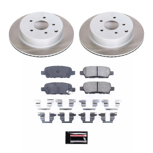 PowerStop rear semi-coated rotor kit for Nissan Quest 2011-2017, performance brake components with a clean, finished look.