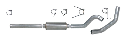 Diamond Eye Performance Catback exhaust for 2004.5-2007.5 Dodge Cummins 600, single AL, showing the polished metal and exhaust pipe.