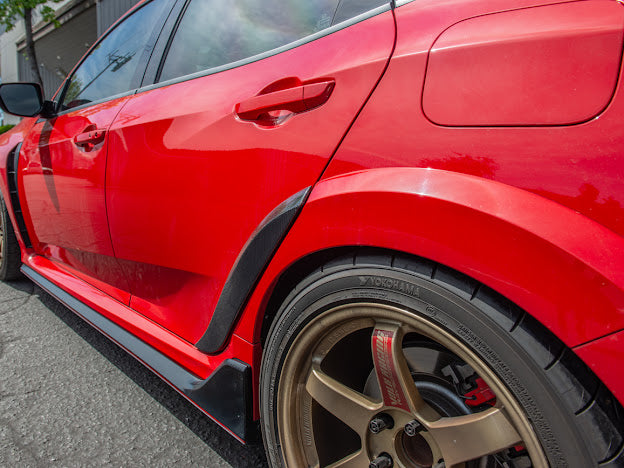 2017-21 HONDA CIVIC FK8 TYPE-R | VRS STYLE CARBON FIBER REAR DOOR SIDE FENDER TRIM REPLACEMENT (PAIR)