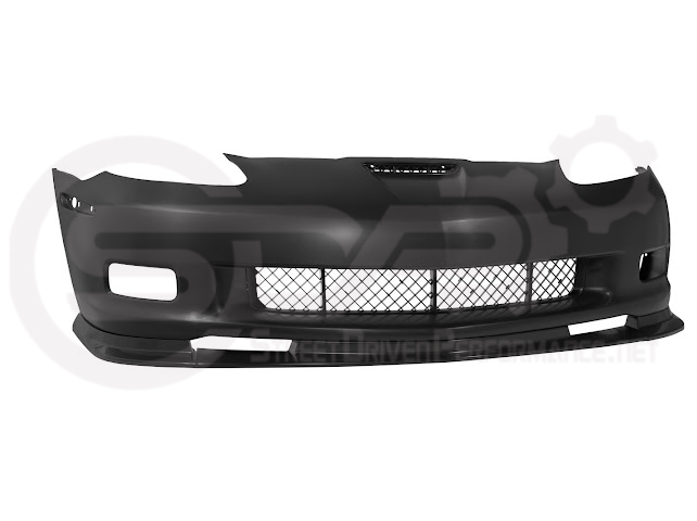 2005-2013 CHEVROLET CORVETTE C6 BASE | C6 ZR1 STYLE PRIMER BLACK FULL FRONT BUMPER CONVERSION KIT (Copy)