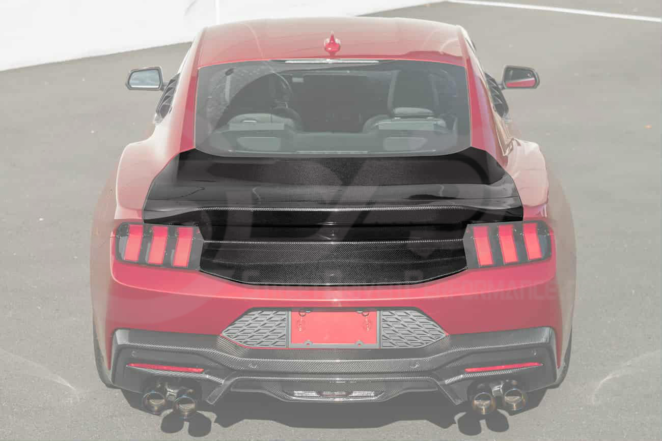 2024-UP FORD MUSTANG S650 | SUPER SNAKE STYLE CARBON FIBER REAR TRUNK DECKLID WITH INTEGRATED SPOILER WING