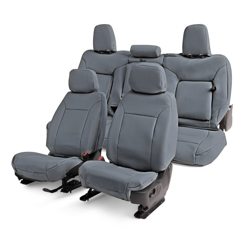 Covercraft Toyota Grand Highlander leatherette second row seat covers, custom-fit protective covers for vehicle seats.