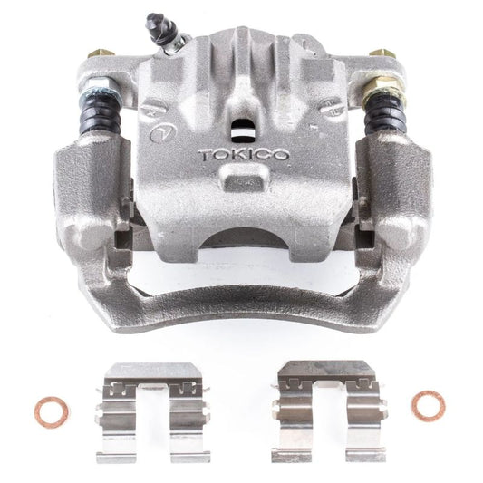 PowerStop rear left OE brake caliper with bracket for Subaru Legacy 2010-2014, automotive brake component.
