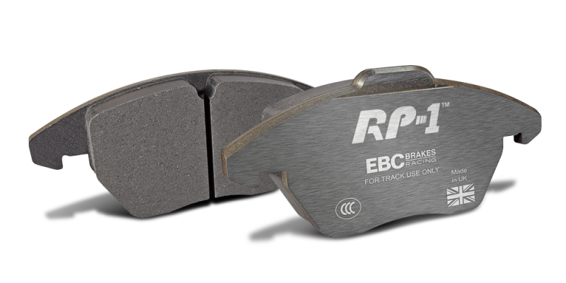 EBC Racing 17-23 Subaru Impreza 2.0L rear RP-1 brake pads, high-performance racing brake components for rear axle.
