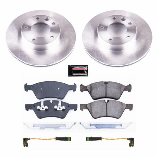 PowerStop OE front brake kit for Mercedes-Benz G55 AMG, includes brake rotors and pads, designed for optimal braking performance.