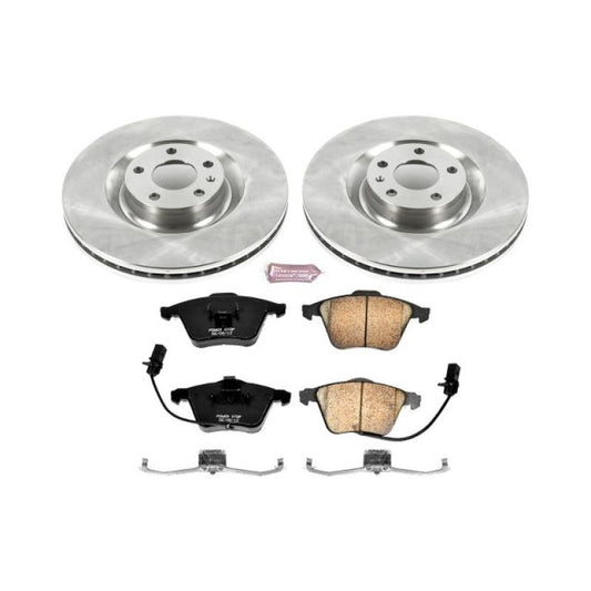 PowerStop OE brake kit for Audi S4 2004-2009, front autospecialty brake components with rotors and pads.