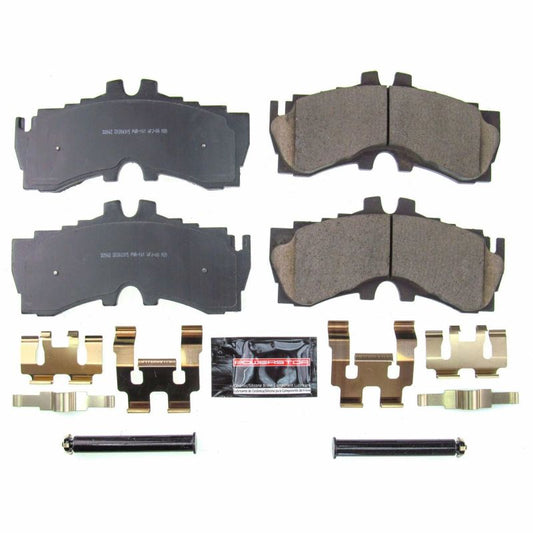 PowerStop Z23 Evolution Sport brake pads with hardware for 2018 Lexus LC500, high-performance front brake pads.