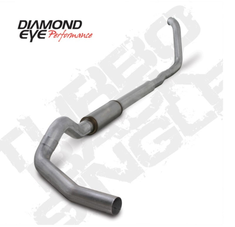 Diamond Eye Performance 5-inch Turbo Back exhaust kit for 00-03 Ford 7.3L F250/F350 trucks, shown installed on vehicle.