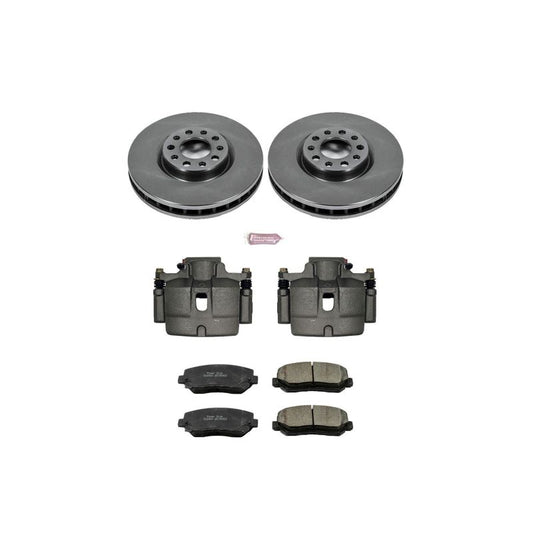 PowerStop OE brake kit with front calipers for Chrysler 200 2015-2017, including brake rotors and calipers for enhanced stopping power.