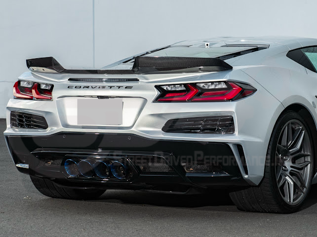 2023-Up CORVETTE C8 Z06 / E-RAY / ZR1 | CARBON FIBER 1.5 INCH EXTENDED REAR SPOILER WING WICKER BILL WINGLETS PAIR