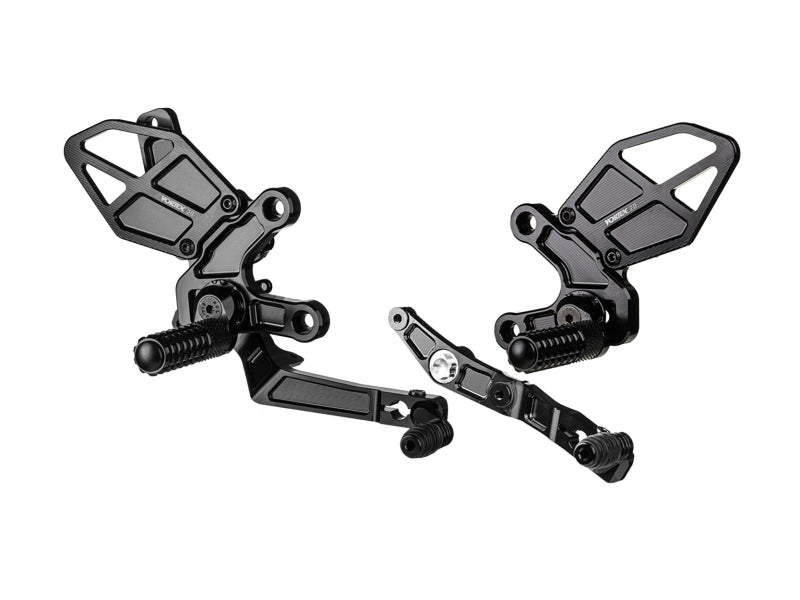 Black Vortex Racing rear bike stand, designed for secure support and stability during maintenance or storage.