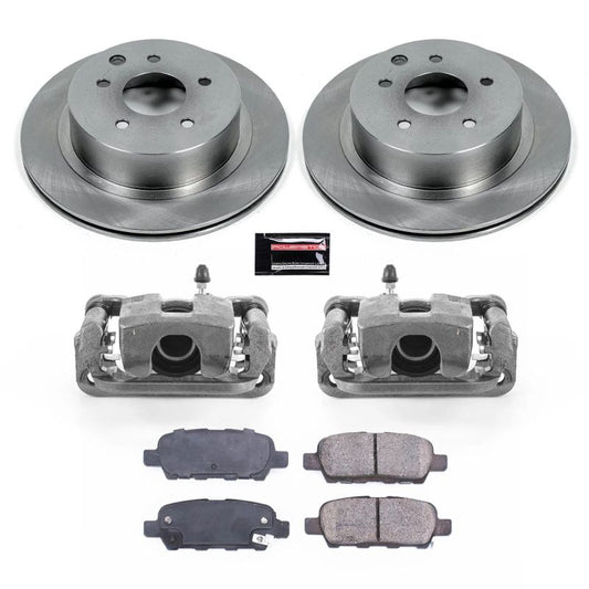 PowerStop rear OE brake kit with calipers for 2014-2017 Nissan Juke, including brake rotors and components.
