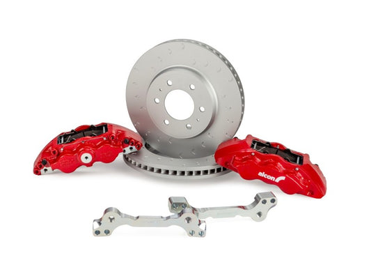 Alcon 2021+ Ford F-150 big brake kit with 347x36mm rotors and 6-piston front calipers, designed for enhanced braking performance.