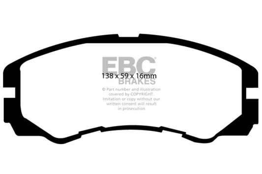 EBC Ultimax2 front brake pads for Acura SLX 3.2 96-98, OE style, high-performance automotive brake pads with metal backing