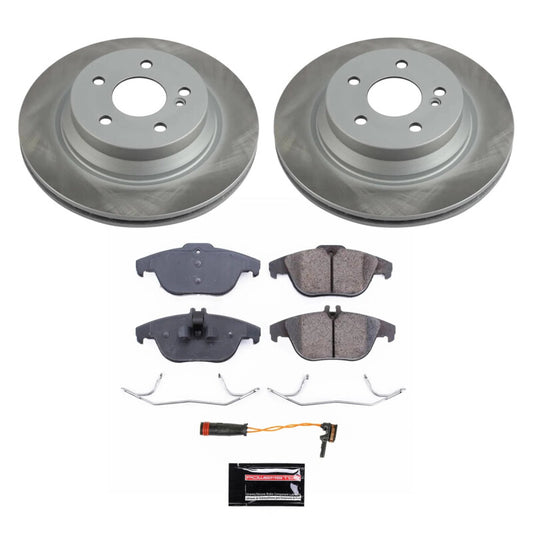 PowerStop rear semi-coated brake rotor kit for Mercedes-Benz GLK350 2010-2015, performance blank brake kit with ventilated rotor.