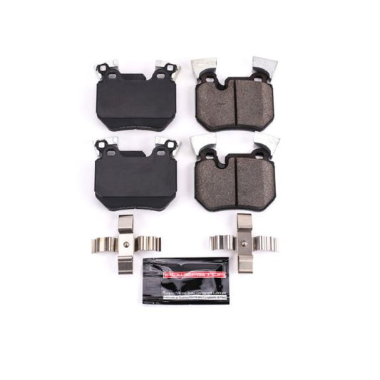 PowerStop Z23 Evolution Sport rear brake pads for BMW 135i, performance brake pads with hardware included.