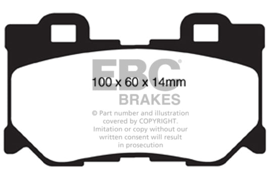 EBC Greenstuff rear brake pads for Infiniti G37 3.7, high-performance brake pads with green friction material.