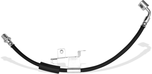 DFC Ford Mustang front left brake hose, part of brake line kit, showing detailed rubber and metal fittings for the 2019-2022 model.