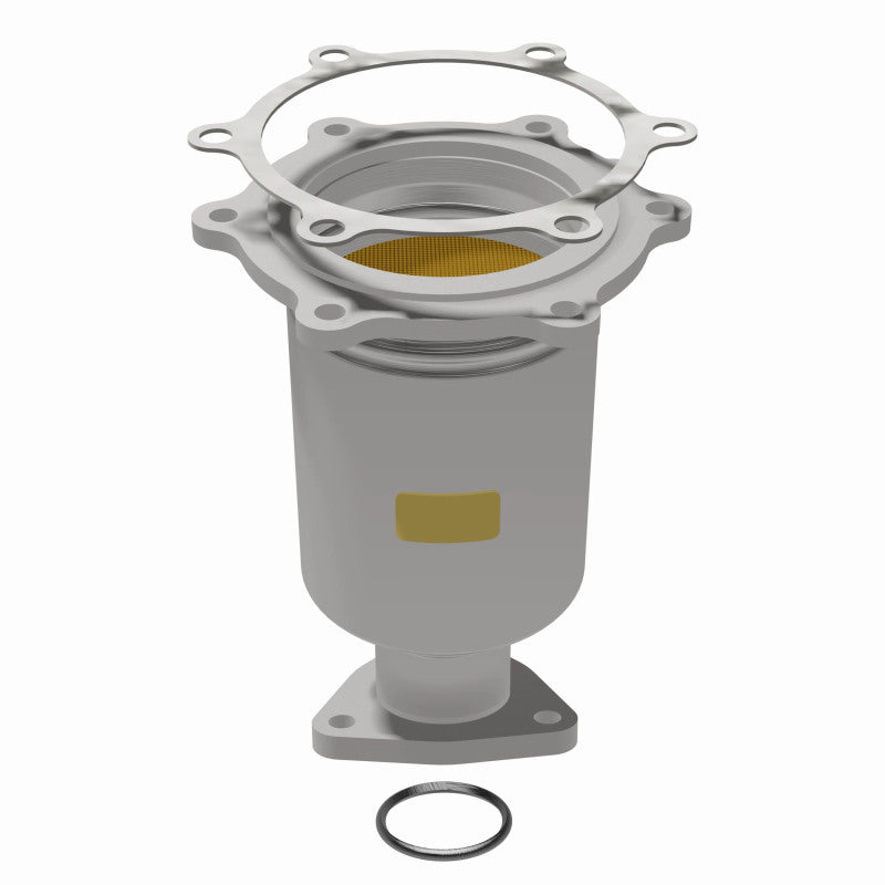 MagnaFlow catalytic converter for 1997 Infiniti QX4 3.3L, direct fit converter installed in vehicle exhaust system