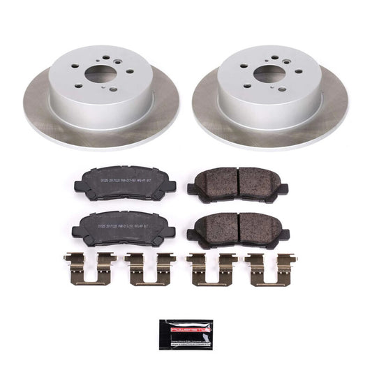 PowerStop rear semi-coated brake rotor kit for 2008-2013 Toyota Highlander, performance blank brake system shown in image.