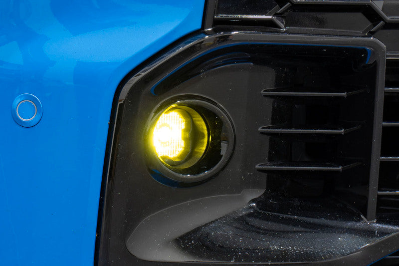 Diode Dynamics 23-24 Toyota GR Corolla SSC1 LED fog lights in white with SAE certification, installed on vehicle.