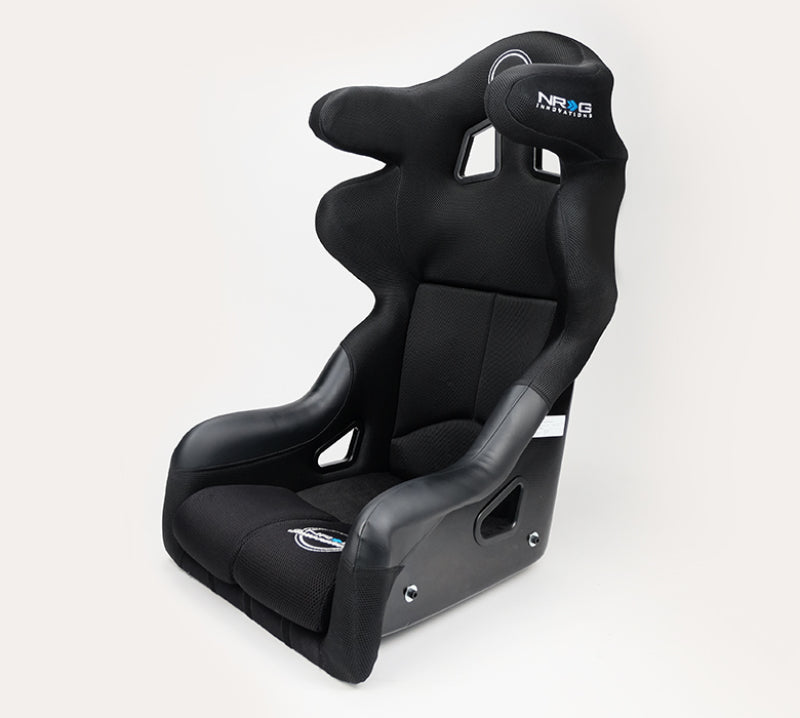 NRG FIA competition race seat with head containment, medium size, competition fabric, FIA homologated for racing safety.