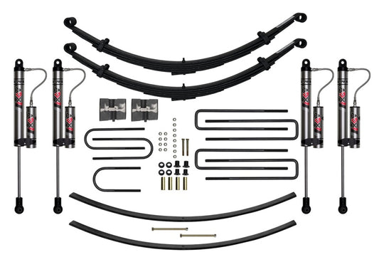 Skyjacker 7-8 inch lift kit for Dodge 1-ton trucks, showing the lifted suspension and components in a detailed view.